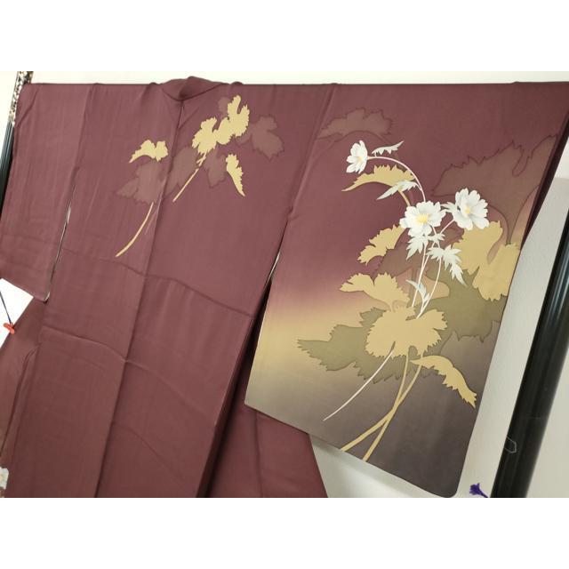 平和屋着物○京の匠日展作家 丹下雄介 訪問着 草花文 シルエット 暈し