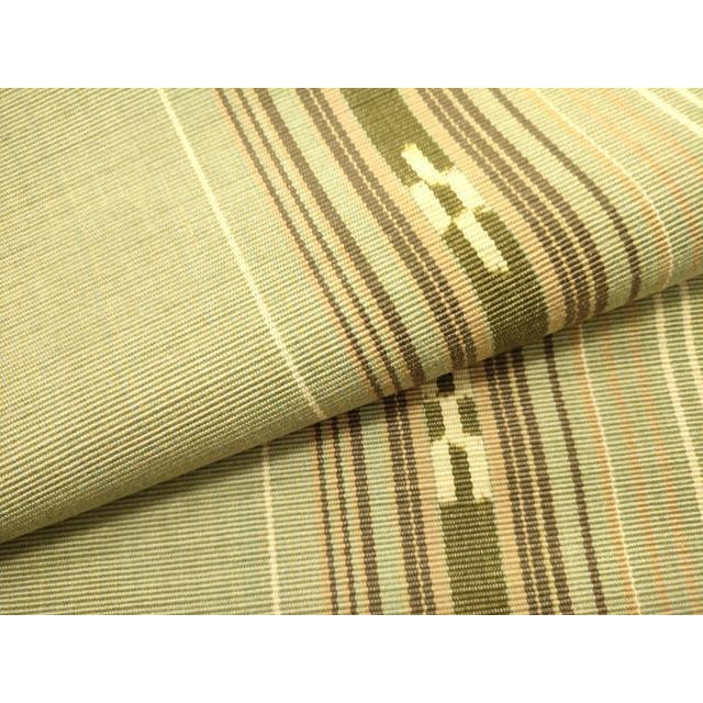 平和屋着物●沖縄県伝統工芸品　八重山ミンサー　手織り　八寸名古屋帯　間道　綿　逸品　DABE1247op