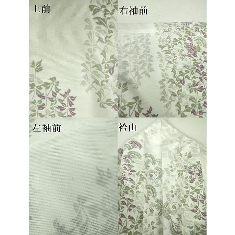 平和屋着物＊夏物　小紋　絽　草花　洗える着物　DABE1427op