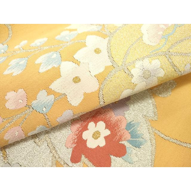 平和屋着物○安田つづれ 爪掻き本綴れ 八寸名古屋帯 蔦の葉花文 金銀糸