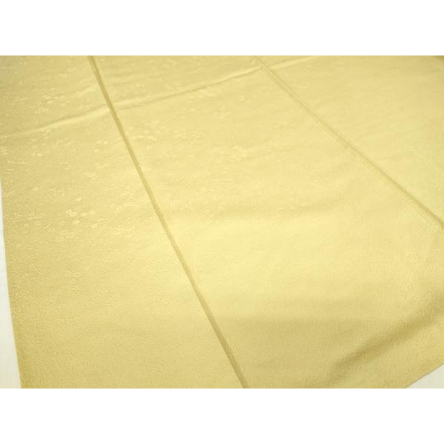 平和屋着物●上質な色無地　草花地紋　淡黄色　ロング丈　正絹　逸品　未使用　DABE4025az