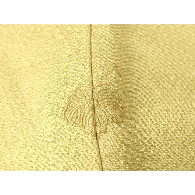 平和屋着物●上質な色無地　草花地紋　淡黄色　ロング丈　正絹　逸品　未使用　DABE4025az