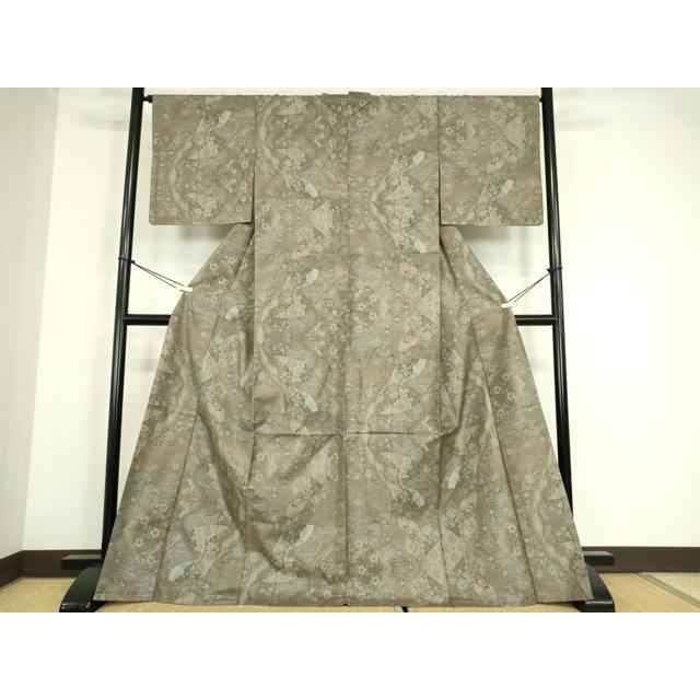 平和屋着物●本場大島紬　9マルキ　正倉院花文　さが美扱い　正絹　逸品　DABE4039az