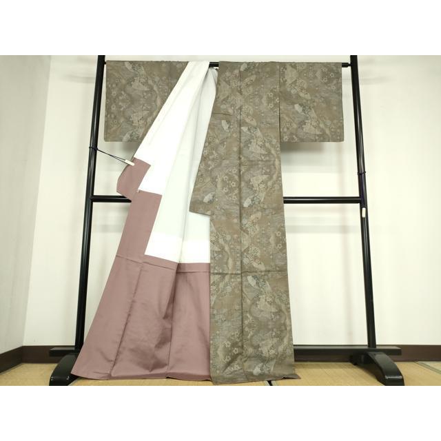 平和屋着物●本場大島紬　9マルキ　正倉院花文　さが美扱い　正絹　逸品　DABE4039az