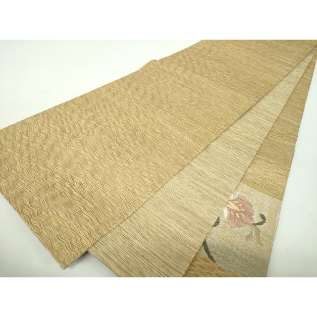 平和屋着物▽袋帯　スリーシーズン　春夏秋　すくい織　更紗花文　金糸　正絹　逸品　DABE5036ps_4