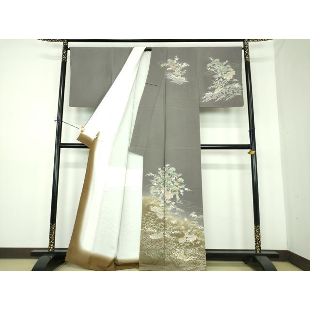 平和屋着物●訪問着　刺繍　立波風景文　宝尽くし　暈し染め　金彩　松坂屋扱い　正絹　逸品　DABE5432ps_1