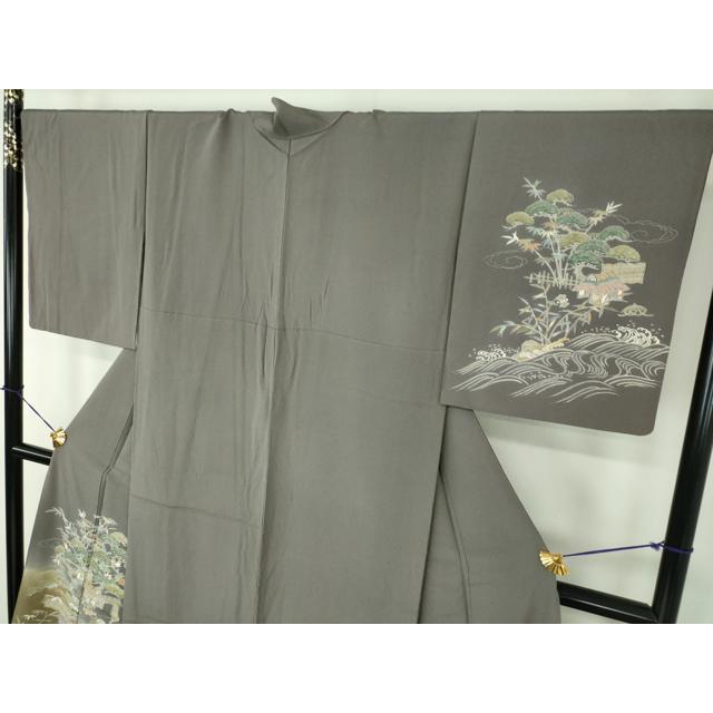 平和屋着物●訪問着　刺繍　立波風景文　宝尽くし　暈し染め　金彩　松坂屋扱い　正絹　逸品　DABE5432ps_2