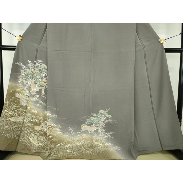 平和屋着物●訪問着　刺繍　立波風景文　宝尽くし　暈し染め　金彩　松坂屋扱い　正絹　逸品　DABE5432ps_3