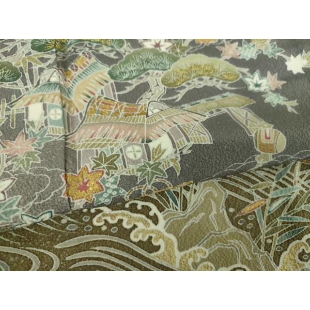 平和屋着物●訪問着　刺繍　立波風景文　宝尽くし　暈し染め　金彩　松坂屋扱い　正絹　逸品　DABE5432ps_6