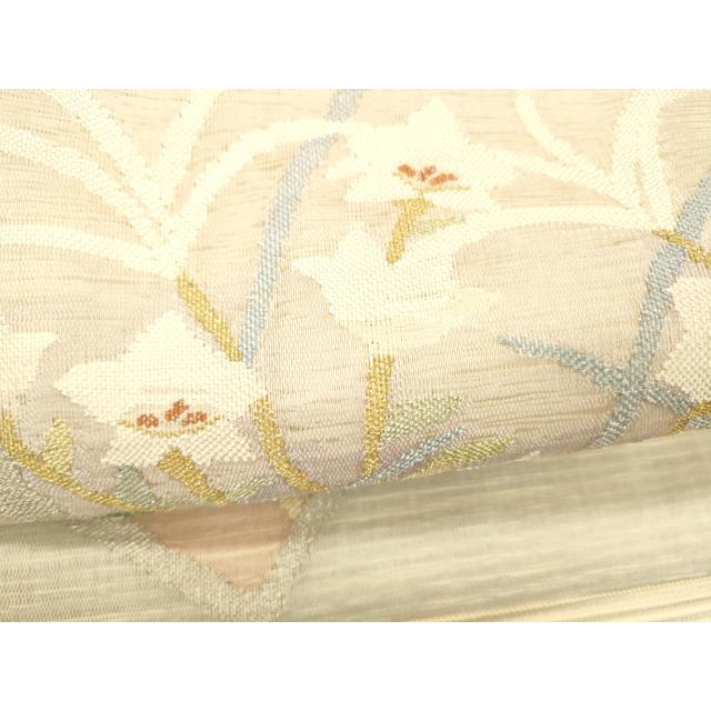 平和屋着物＊夏物　絽綴れ　つけ帯　草花文　金銀糸　正絹　逸品　DABE6018cm_2