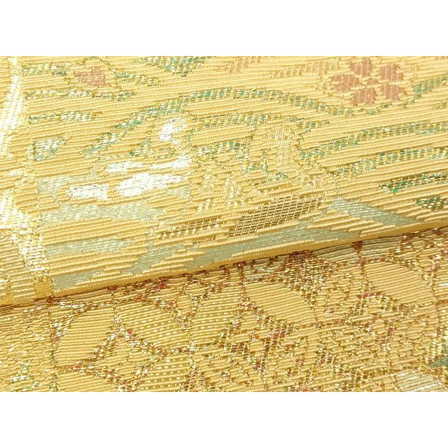 平和屋本店▼佐賀錦　六通柄袋帯　手織　金華山織　吉祥文　本金箔　正絹　逸品　DABE9162sf