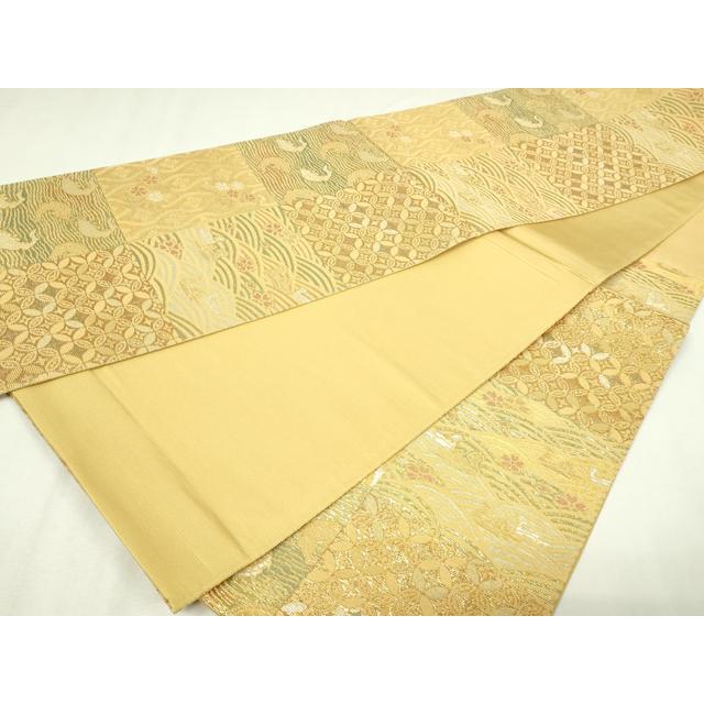 平和屋本店▼佐賀錦　六通柄袋帯　手織　金華山織　吉祥文　本金箔　正絹　逸品　DABE9162sf