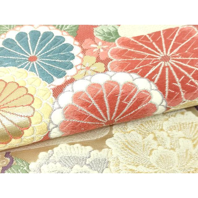 平和屋本店▽六通柄袋帯 唐織 草花吉祥文 九百錦純金箔24k 正絹 逸品