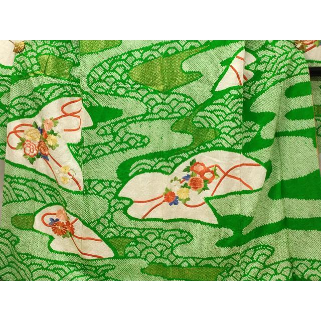 豪華振袖　総刺繍　草花文　金糸　正絹　逸品 平和屋着物□豪華振袖 駒刺繍 総絞り 草花文 金糸 正絹 逸品