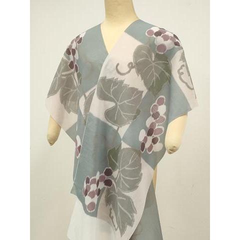 平和屋本店■極上　夏物　撫松庵　小紋・浴衣兼用　セオアルファ　反物　着尺　葡萄蔦の葉文　洗える着物　逸品　未使用　DZAA11245kh5 平和屋本店□極上 夏物 撫松庵 小紋・浴衣兼用 セオアルファ 反物 着尺