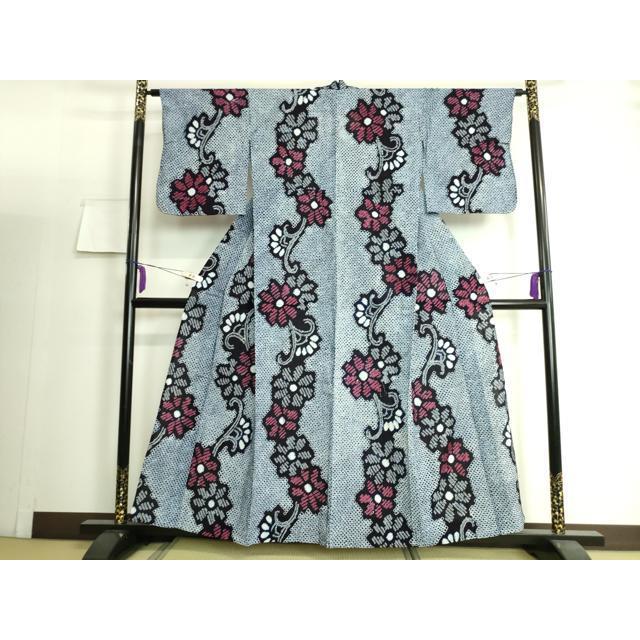 平和屋本店□極上 夏物 浴衣 有松鳴海絞り 花唐草文 綿 逸品  