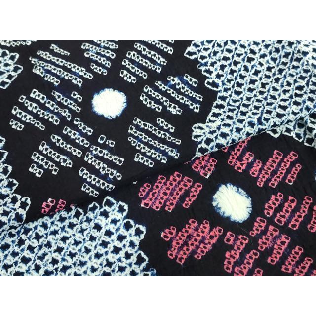 平和屋本店□極上 夏物 浴衣 有松鳴海絞り 花唐草文 綿 逸品  