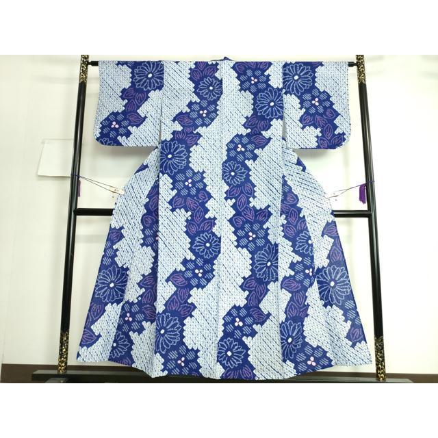 平和屋本店□極上 夏物 浴衣 有松鳴海絞り 舞花文 綿 逸品  