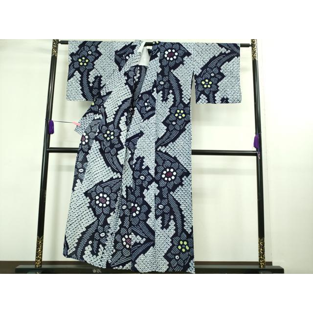 平和屋本店□極上 夏物 浴衣 有松鳴海絞り 草花文 綿 逸品  