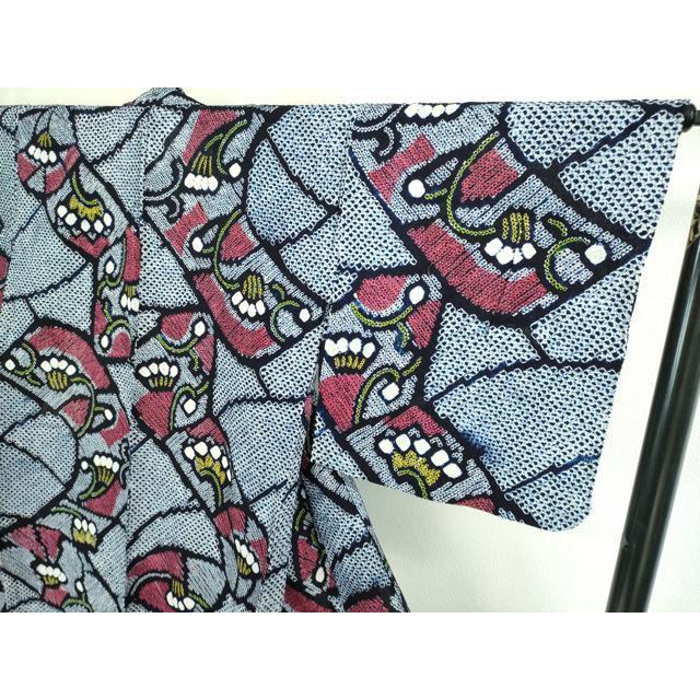 平和屋本店□極上 夏物 浴衣 有松鳴海絞り 草花文 綿 逸品  