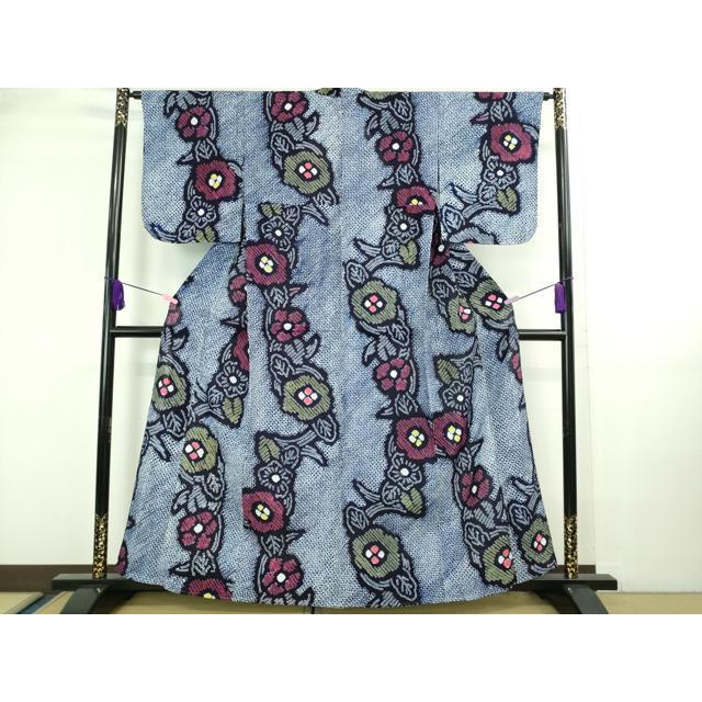 平和屋本店□極上 夏物 浴衣 有松鳴海絞り 草花文 綿 逸品 未使用  