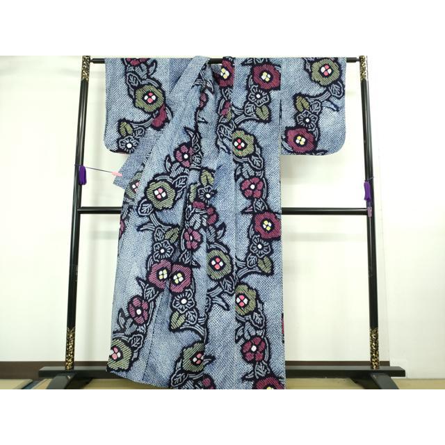 平和屋本店□極上 夏物 浴衣 有松鳴海絞り 草花文 綿 逸品 未使用  