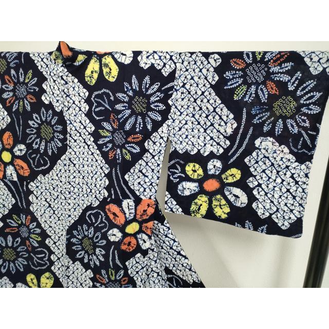 平和屋本店□極上 夏物 浴衣 有松鳴海絞り 舞花文 綿 逸品  