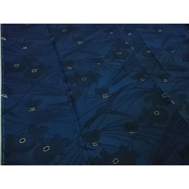 平和屋本店●希少　人間国宝　玉那覇有公　本場琉球紅型　小紋　菊　夏虫　逸品　未使用　DZAA2049kh4 平和屋本店○希少 人間国宝 玉那覇有公 本場琉球紅型 小紋 菊 夏虫