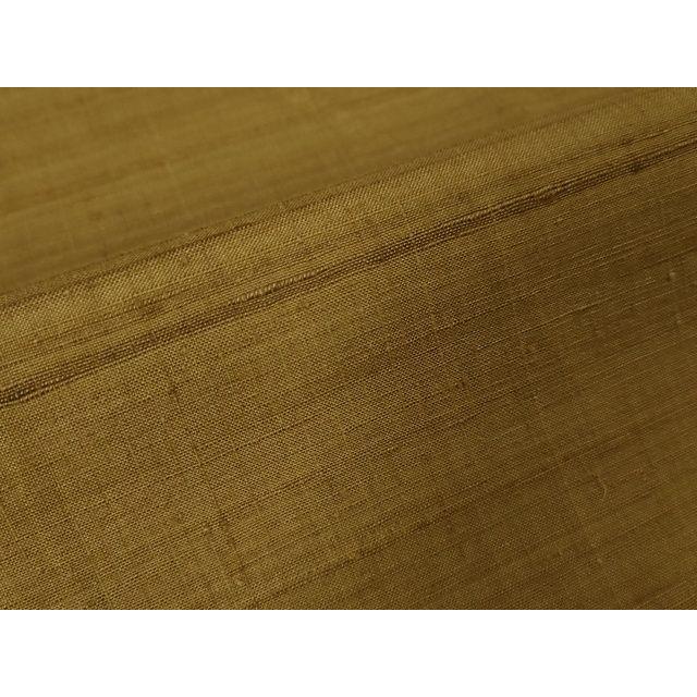 平和屋本店□極上 男性 郡上紬 草木染 黄唐茶色地 反端付き 