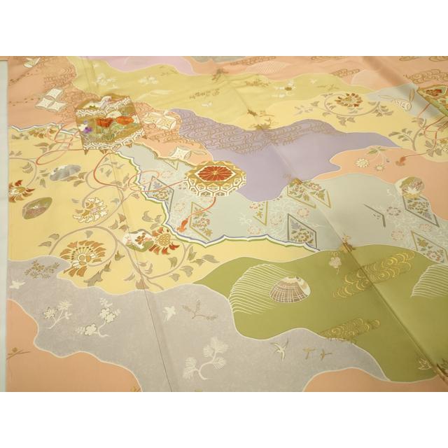 平和屋着物●訪問着　刺繍　貝桶花文　暈し染め　金銀彩　金糸　正絹　逸品　AABG6662cs 2026年最新】Yahoo!オークション -平和屋 着物訪問着の中古品・新品
