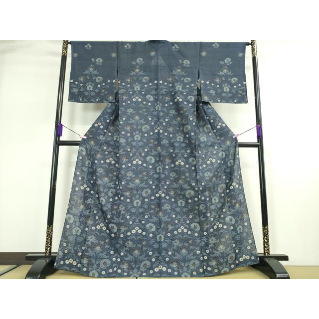 平和屋本店□極上 夏物 染織の名門 しょうざん 生紬 訪問着 花唐草文