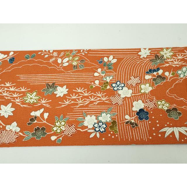 3-39 名古屋帯 八寸 美品 正絹 着物 松葉仕立て 全通 明綴れ ヒゲ 楽天市場】八寸袋名古屋帯 松葉仕立て 全通（立涌花・ピンク