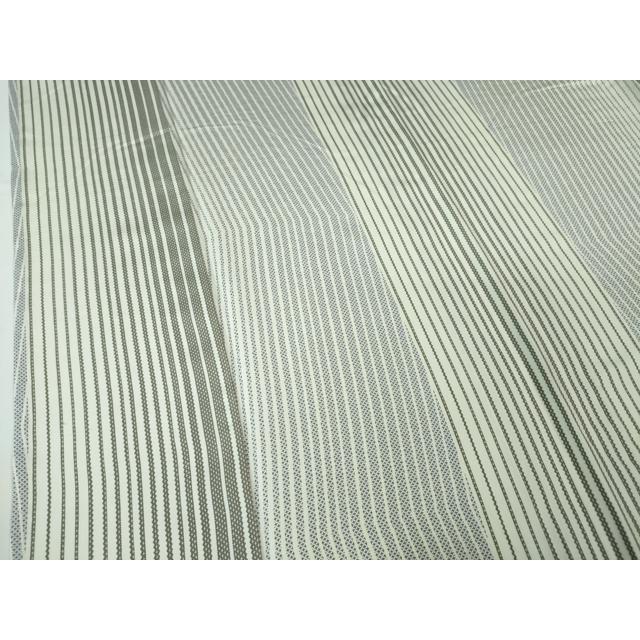 平和屋本店□極上 玉糸つむぎ 単衣 縞 証紙付き 逸品 未使用 DZAA3469kh5