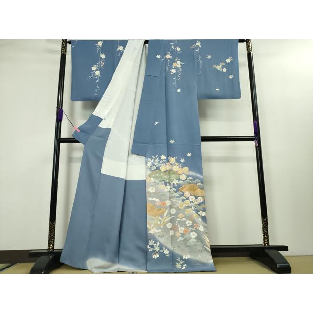 平和屋本店■極上　創業460年・千總　訪問着　刺繍　吉祥花文　薄花桜色地　暈し染め　金彩　大丸扱い　逸品　DZAA3553kh5_1