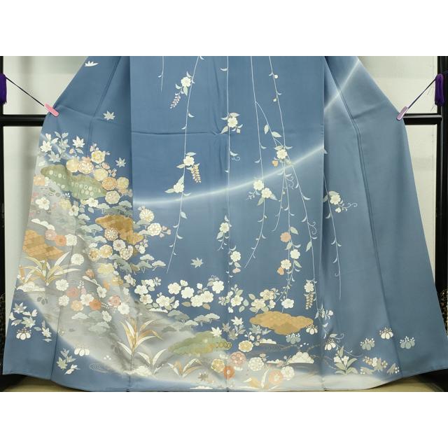 平和屋本店■極上　創業460年・千總　訪問着　刺繍　吉祥花文　薄花桜色地　暈し染め　金彩　大丸扱い　逸品　DZAA3553kh5_3