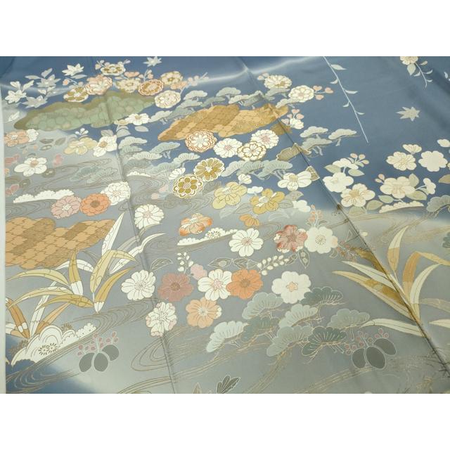 平和屋本店■極上　創業460年・千總　訪問着　刺繍　吉祥花文　薄花桜色地　暈し染め　金彩　大丸扱い　逸品　DZAA3553kh5_4