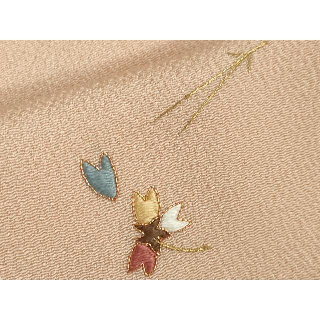 平和屋本店■極上　京都祇園の老舗　ぎをん齋藤　訪問着　駒刺繍　総刺繍　花籠　吹寄せ　洗柿色地　鬼しぼ縮緬　金糸　逸品　DZAA3704kh5