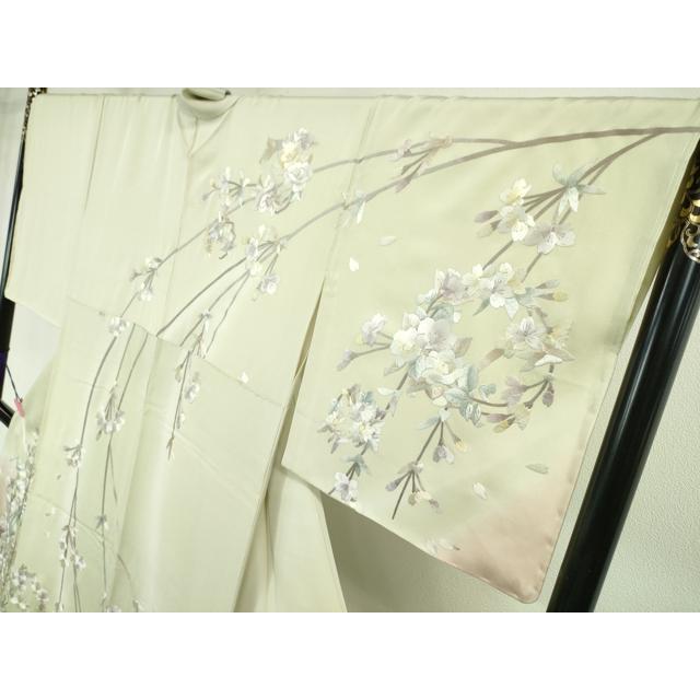 平和屋着物○訪問着 駒刺繍 飾花文 暈し染め 金彩 正絹 逸品