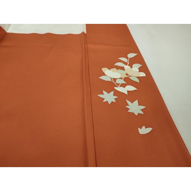平和屋本店■極上　創業460年・千總　訪問着　駒刺繍　橘　冊子花文　照柿色地　金彩　逸品　DZAA3839kh5 平和屋本店□極上 創業460年・千總 訪問着 駒刺繍 橘 冊子花文 照柿色