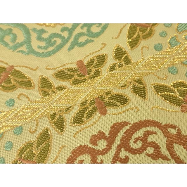 平和屋本店□極上 龍村晋謹製 全通柄袋帯 天平向鳥蝶