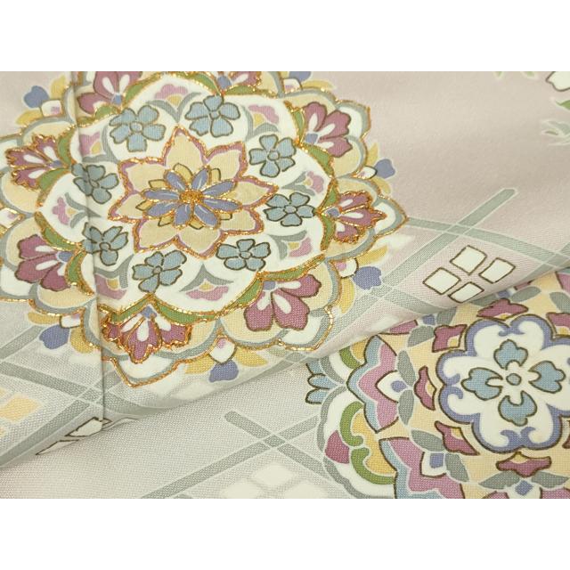 平和屋本店■極上　創業460年・千總　訪問着　駒刺繍　正倉院花文　薄桜色地　金彩　高島屋扱い　逸品　DZAA4028kh5 平和屋本店□極上 創業460年・千總 訪問着 駒刺繍 正倉院花文 薄桜色地