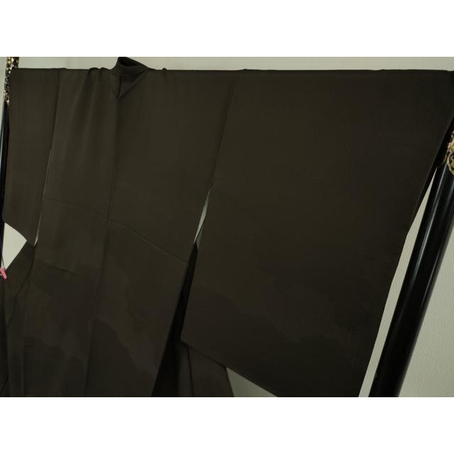 平和屋本店■極上　龍村晋謹製　お召　色無地　雲取名物裂地紋　黒紅色　逸品　DZAA4082kh5 平和屋本店□極上 龍村晋謹製 お召 色無地 雲取名物裂地紋 黒紅色 逸品