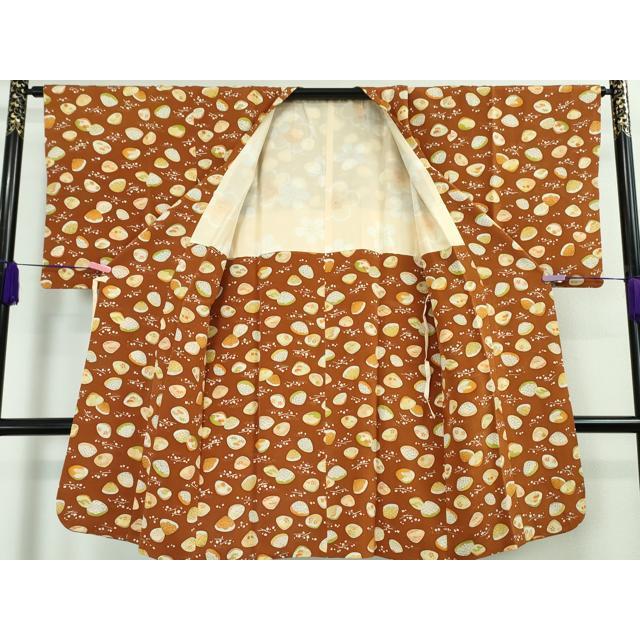 平和屋本店□極上 銀座 志ま亀 道行コート ロング丈 貝合わせ 雀茶色地