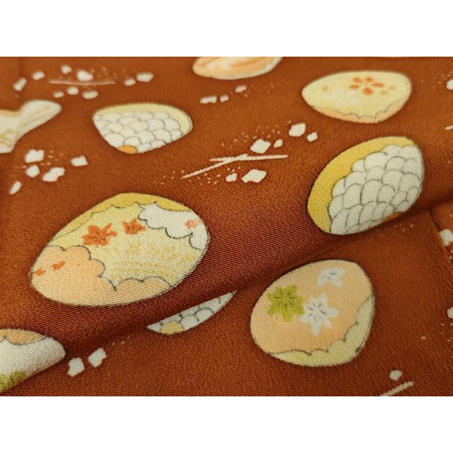 平和屋本店■極上　銀座　志ま亀　道行コート　ロング丈　貝合わせ　雀茶色地　鬼しぼ縮緬　逸品　DZAA4138kh5 平和屋本店□極上 銀座 志ま亀 道行コート ロング丈 貝合わせ 雀茶色地