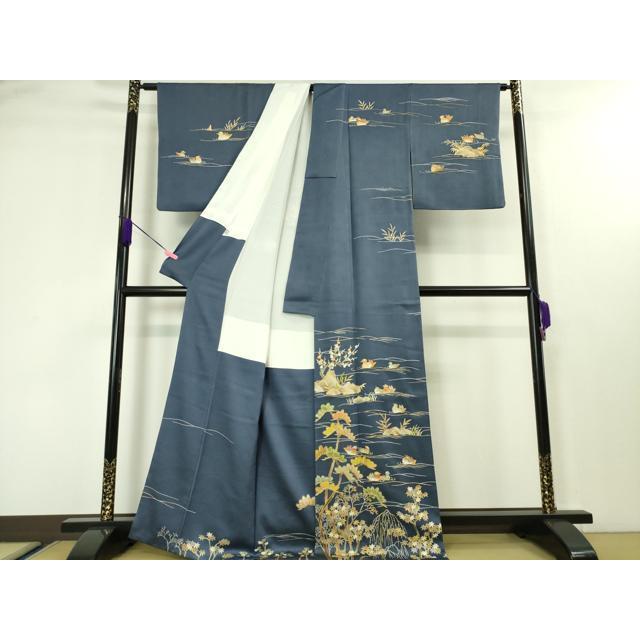 平和屋本店■極上　野口彦太郎 大彦三代目　江戸染繍友禅　訪問着　鴛鴦吉祥花文　薄花桜色地　金糸　松坂屋染織名作展　逸品　DZAA4148kh5 平和屋本店□極上 野口彦太郎 大彦三代目 江戸染繍友禅 訪問着 鴛鴦