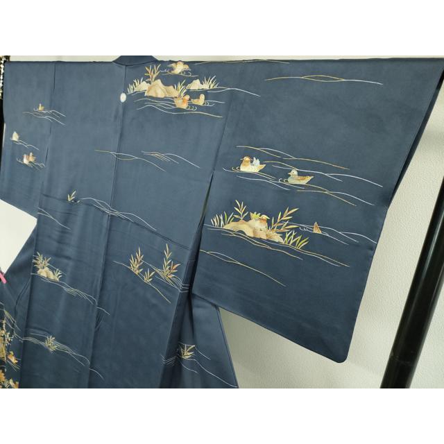 平和屋本店■極上　野口彦太郎 大彦三代目　江戸染繍友禅　訪問着　鴛鴦吉祥花文　薄花桜色地　金糸　松坂屋染織名作展　逸品　DZAA4148kh5 平和屋本店□極上 野口彦太郎 大彦三代目 江戸染繍友禅 訪問着 鴛鴦