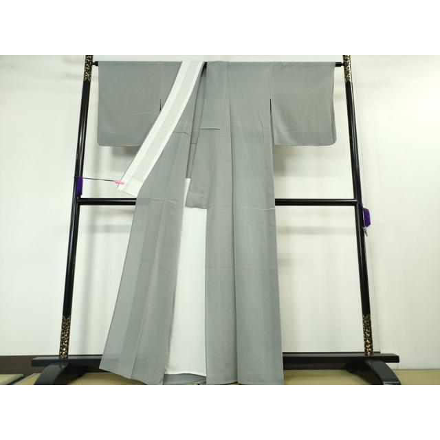 平和屋本店□極上 夏物 京都祇園の老舗 ぎをん齋藤 色無地 絽縮緬 鉛色