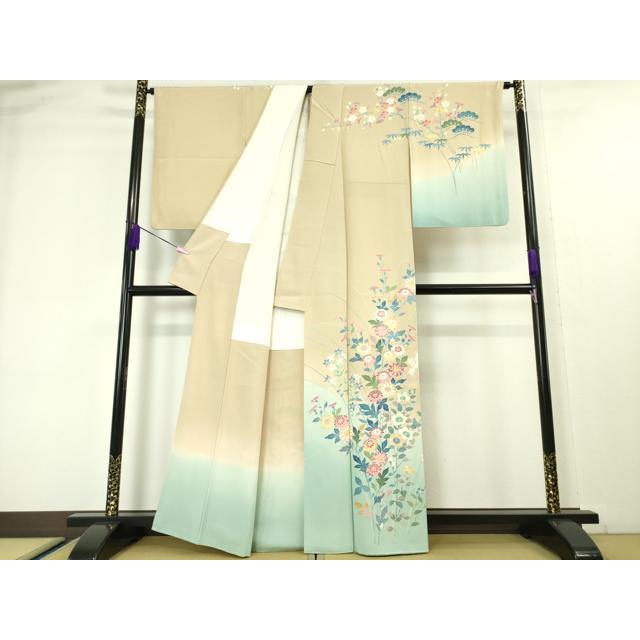 平和屋本店□極上 本加賀友禅作家 押田正義 訪問着 松竹梅花文 暈し 