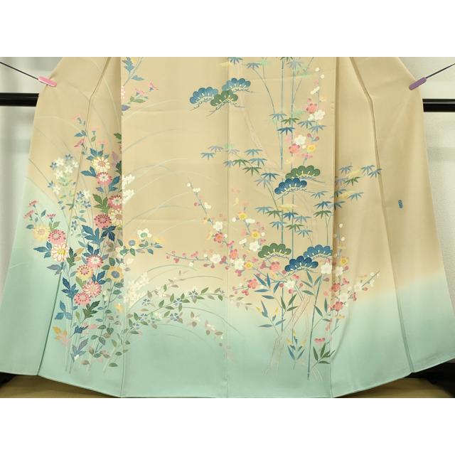 平和屋本店□極上 本加賀友禅作家 押田正義 訪問着 松竹梅花文 暈し 