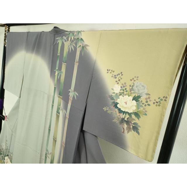 平和屋本店●極上　訪問着　友禅　作家物　渡橋風景花文　枯野色地　逸品　DZAB4688kh6 楽天市場】平和屋本店□極上 京友禅工芸作家 小宮山彌一 訪問着 花鳥文